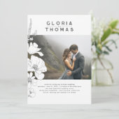 Wildblumen Elegantes modernes Hochzeitsfest Foto Einladung (Stehend Vorderseite)