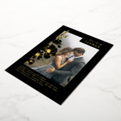 Wildblumen Elegantes romantisches Black Wedding Fo Folieneinladung (Gedreht)