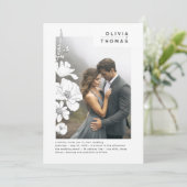 Wildblumen Elegantes romantisches Hochzeitssemble Einladung (Stehend Vorderseite)