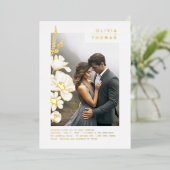 Wildblumen Elegantes romantisches Hochzeitssemble Folieneinladung (Stehend vorne)