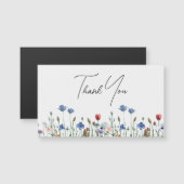 Wildblumen Elegantes Skript Vielen Dank Magnetkarte (Vorne/Hinten)