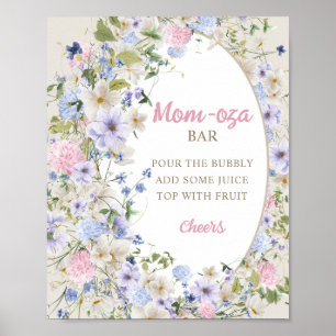 Wildblumen Elfenbeinpastellrosa Rosa Mama-Osa Bar Poster