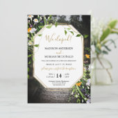 Wildblumen Elopement Empfang Foto Einladung (Stehend Vorderseite)