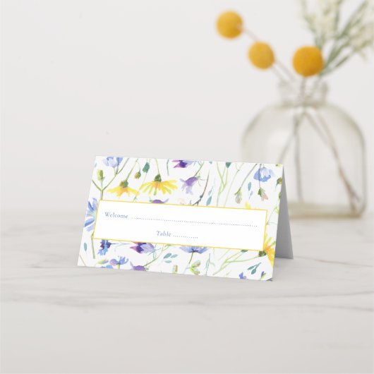 Wildblumen Empfang Platzkarte (Vorderseite)