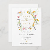 Wildblumen entstehen Save the Date Ankündigung (Vorne/Hinten)