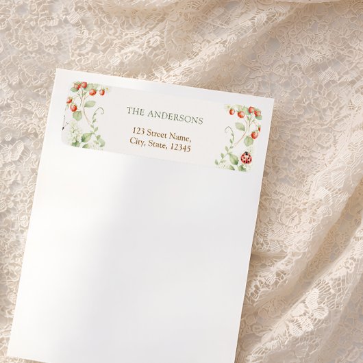 Wildblumen-Erdbeere Absender-Adresse Etikett