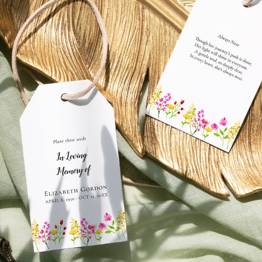 Wildblumen-Erinnerungssamen-Päckchen als Trauerbei Geschenkanhänger