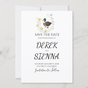 Wildblumen-Erpel-Hochzeit Terminankündigung Save The Date