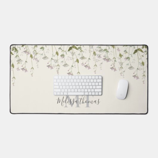 Wildblumen Erste Schritte in Monogramm Schreibtischunterlage (Tastatur & Maus)