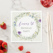 Wildblumen Erster Geburtstag Serviette (Beispiel)