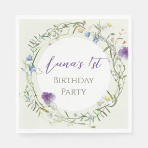 Wildblumen Erster Geburtstag Serviette