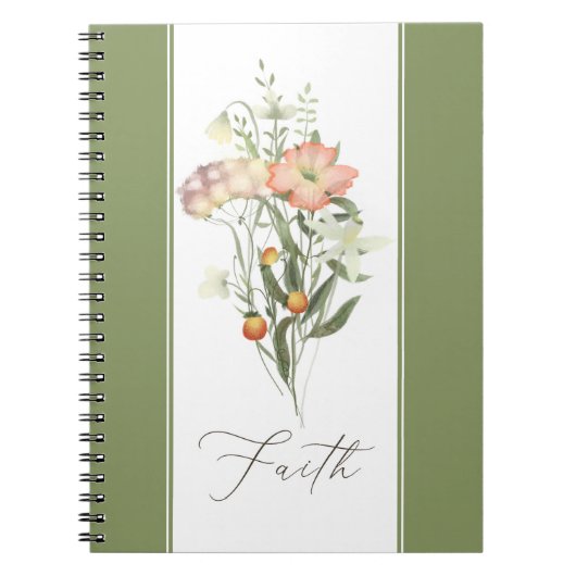 Wildblumen Faith Notebook Notizblock (Vorderseite)
