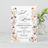 Wildblumen fallen in Liebe Details auf Back Weddin Einladung (Stehend Vorderseite)