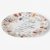 Wildblumen fallen in Liebe Elegante Hochzeit Pappteller (Schrägansicht)