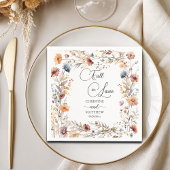 Wildblumen fallen in Liebe Elegante Hochzeit Serviette