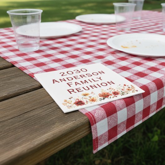 Wildblumen-Familientreffen Picknick Potluck-Abende Serviette