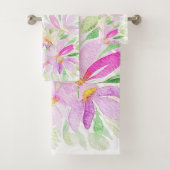 Wildblumen Farbe Rosa, Gelb, Grün Badhandtuch Set (Insitu)