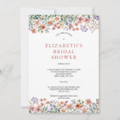 Wildblumen Farbe Rosa Lila Brautparty Einladung (Vorderseite)