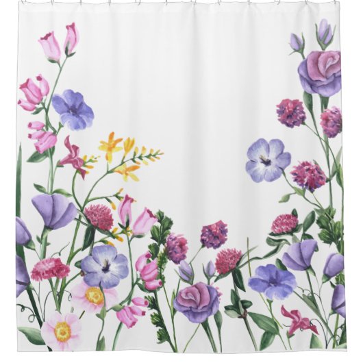 Wildblumen Farbenfrohe Blume im Garten Duschvorhang (Vorderseite)