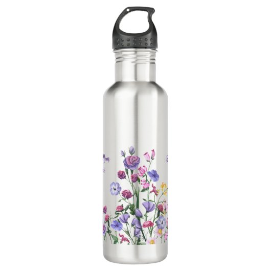 Wildblumen Farbenfrohe Blume im Garten Edelstahlflasche (Vorderseite)