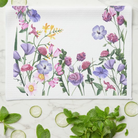 Wildblumen Farbenfrohe Blume im Garten Geschirrtuch (Gefaltet)