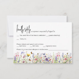 Wildblumen farbenfrohe Hochzeitskarte Einladung