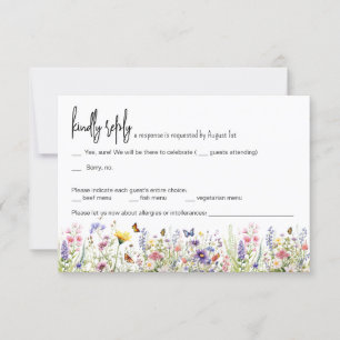 Wildblumen farbenfrohe Hochzeitskarte Einladung