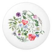 Wildblumen Farbiger Rundknochen Keramikknauf (Vorderseite)