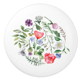 Wildblumen Farbiger Rundknochen Keramikknauf