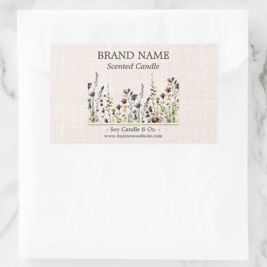 Wildblumen - farbiges Etikett Rechteckiger Aufkleber (Tasche)