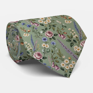 Wildblumen Faux-Seide Englischer Garten Gentlema Krawatte