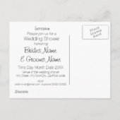 Wildblumen favorisieren Ideen, Polterabend-Thema Einladungspostkarte (Rückseite)