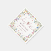Wildblumen-Feengarten 3. Geburtstagsfeier Serviette (Ecke)