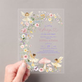 Wildblumen-Feengirl-Babyshower Acryleinladungen (Insitu (Handheld))