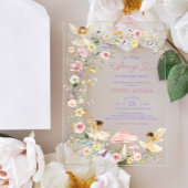 Wildblumen-Feengirl-Babyshower Acryleinladungen