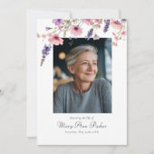 Wildblumen "Feier des Lebens" Foto Bestattung Einladung (Vorderseite)