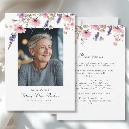 Wildblumen "Feier des Lebens" Foto Bestattung Einladung