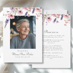 Wildblumen "Feier des Lebens" Foto Bestattung Einladung