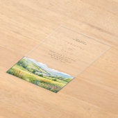 Wildblumen Feld und Berge Rustikale Hochzeit Acryleinladungen (Ablage )
