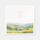 Wildblumen Feld und Berge Rustikale Hochzeit Serviette (Vorderseite)