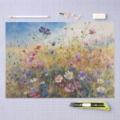 Wildblumen Feldfarbdekoutierung Seidenpapier (Handwerk)