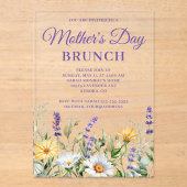 Wildblumen Festessen an der Wasserfarbengrenze Acryleinladungen (Vorderseite)