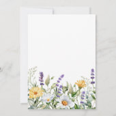 Wildblumen Festessen an der Wasserfarbengrenze Einladung (Rückseite)