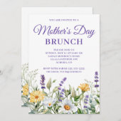 Wildblumen Festessen an der Wasserfarbengrenze Einladung (Vorne/Hinten)