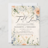 Wildblumen Fête Romantic Fall Engagement Party Einladung (Vorderseite)