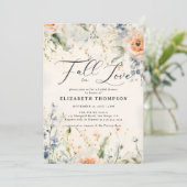 Wildblumen Fête Romantic Fall Liebe Brautparty Einladung (Stehend Vorderseite)