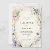 Wildblumen Fête Romantik Ecru Hochzeit Einladung (Vorderseite)
