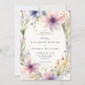 Wildblumen Fête Romantische Hochzeit Einladung (Vorderseite)