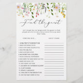 Wildblumen Finden Sie das Gast-Brautparty-Spiel (Vorderseite)