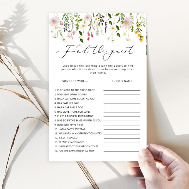 Wildblumen Finden Sie das Gast-Brautparty-Spiel (Von Creator hochgeladen)